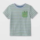 Baby Boys' Faux Heather Frog Pocket T-shirt - Cat & Jack Green Newborn, Boy's, Gray