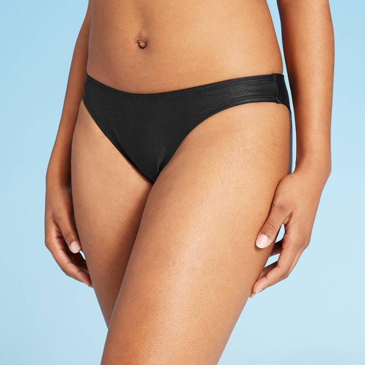 Women's High Leg Extra Cheeky Bikini Bottom - Shade & Shore Black Snake Skin