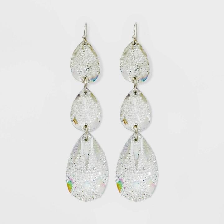 Imitation Rhodium Plating Acrylic Drop Earrings - Wild Fable White, Women's