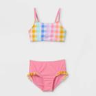 Girls' Rainbow Gingham Bikini Set - Cat & Jack Pink