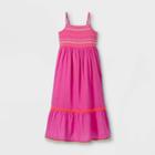 Girls' Embroidered Woven Maxi Sleeveless Dress - Cat & Jack Pink