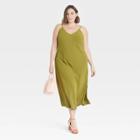 Women's Plus Size Slip Dress - A New Day Olive