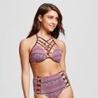 Women's Shore Light Lift Strappy High Neck Bikini Top - Shade & Shore Multi Floral Stripe 32a,