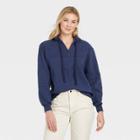 Women's Patchwork Hooded Sweatshirt - Universal Thread Blue
