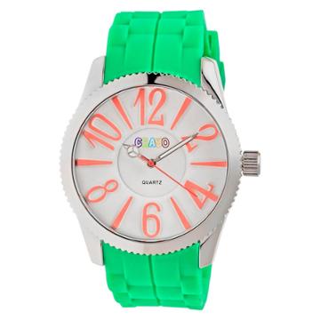 Women's Crayo Magnificent Silicone Strap Watch-lime,
