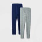 Girls' 2pk Cozy Leggings - Cat & Jack Navy/gray