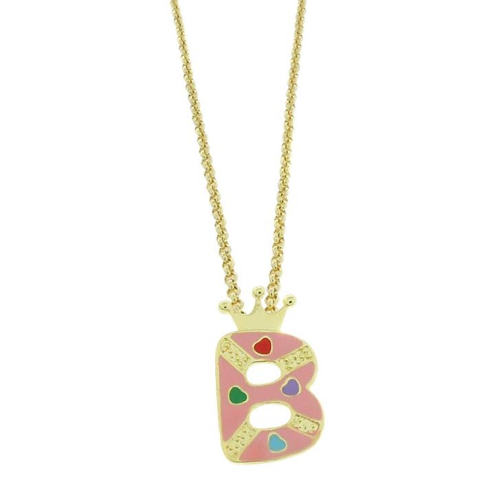 Target Ellen 18k Gold Overlay Enamel Initial Pendant 'b' - Pink, Girl's, B