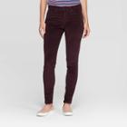 Petitewomen's Corduroy Mid-rise Skinny Jeans - Universal Thread Burgundy 8 Short, Women's, Red