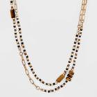 Semi-precious Tiger's Eye Layered Chain Necklace - Universal Thread Brown