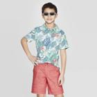 Boys' Short Sleeve Tropical Print Polo Shirt - Cat & Jack Green