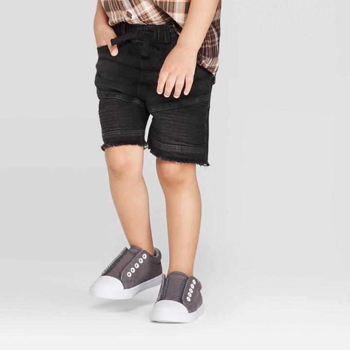 Toddler Boys' Moto Jean Shorts - Art Class Black