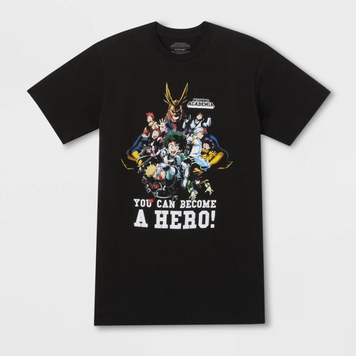 Crunchyroll Petitemen's My Hero Acadamia Short Sleeve Graphic T-shirt - Black S, Men's,