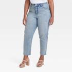 Women's High-rise Slim Fit Straight Jeans - Ava & Viv Blue Denim