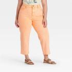 Women's Plus Size Super-high Rise Vintage Straight Cropped Jeans - Universal Thread Orange