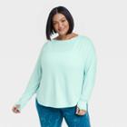 Women's Plus Size Super Soft Modal Sweatshirt - All In Motion Aqua Green