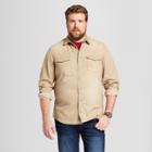 Men's Tall Long Sleeve Button-down Shirt - Goodfellow & Co Taupe (brown)