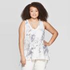 Women's Plus Size Sleeveless V-neck Side Tie Tank Top - Universal Thread Gray