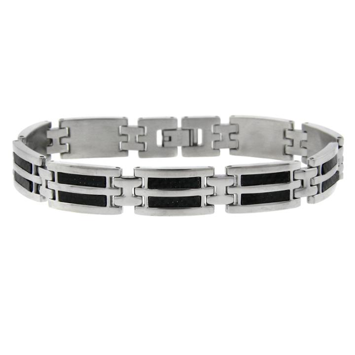 Target Men's Stainless Steel Inlay Bracelet - Black,
