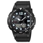 Casio Men's Ana-digi Dive Style Watch, Black - Aeq100w-1avcf