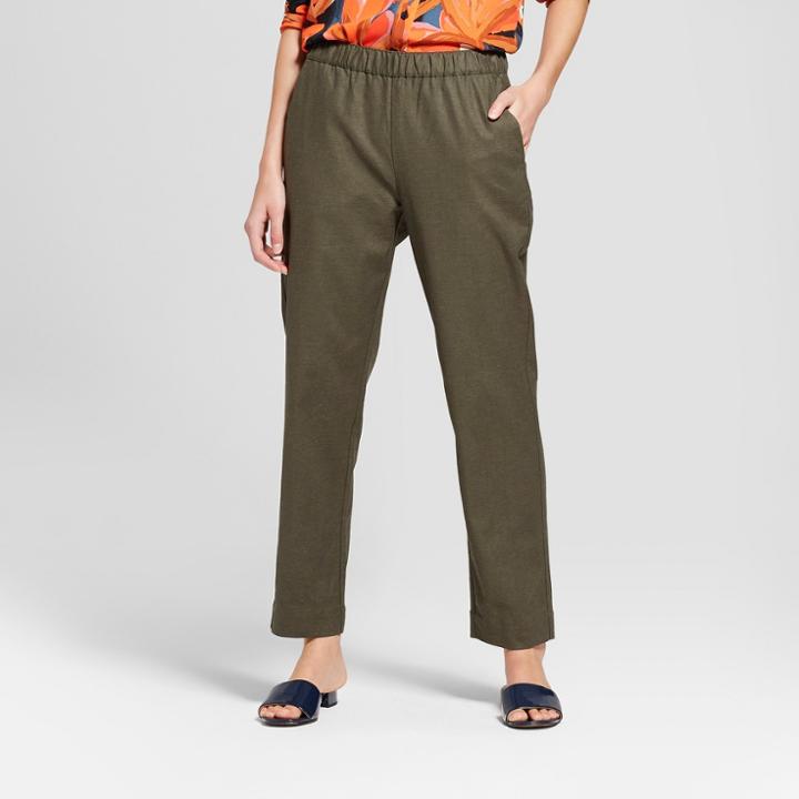 Women's Relaxed Pull-on Trouser - Who What Wear Olive (green)