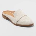 Women's Amber Woven Total Backless Loafer Mules - Universal Thread Cream 6.5, Women's, White
