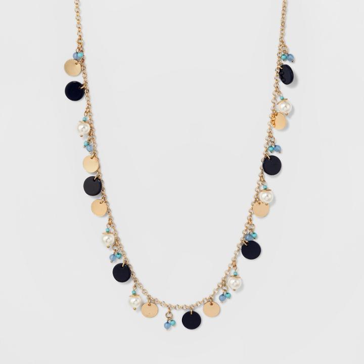 Target Charms Long Necklace - A New Day Gold/blue
