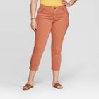 Women's Plus Size Skinny Crop Jeans - Universal Thread Orange