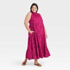 Women's Plus Size Sleeveless Dress - Universal Thread Pink Floral