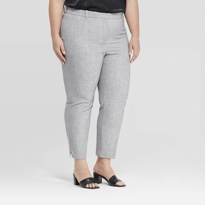 Women's Plus Size Straight Leg Ankle Length Relaxed Trouser - Prologue Gray 22w,