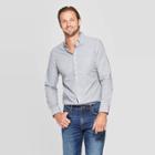 Men's Striped Slim Fit Long Sleeve Button-down Shirt - Goodfellow & Co Gray