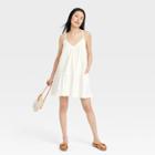 Women's Sleeveless Short Pintuck Dress - Universal Thread White