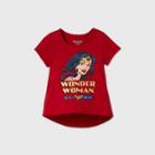 Warner Bros. Toddler Girls' Wonder Woman Short Sleeve T-shirt - Red