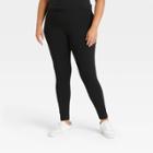 Women's Plus Size Light Weight Mid-rise Leggings - Ava & Viv Black X