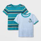 Toddler Boys' 2pk Short Sleeve Striped T-shirt - Cat & Jack Green