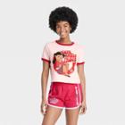 Women's The Proud Family Penny Short Sleeve Graphic Ringer T-shirt - Pink