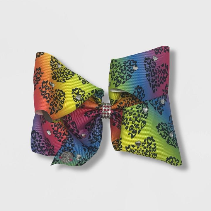 Girls' Jojo Siwa Rainbow Hearts With Rhinestone Bow,