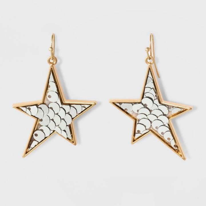 Target Asymmetrical Star With Sequin Earrings -
