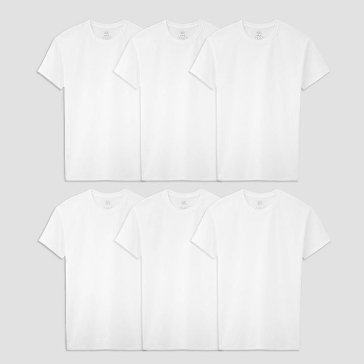 Fruit Of The Loom Boys' 5+1 Bonus Pack Crew Neck T-shirt - White
