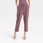 Women's High-rise Tapered Fluid Ankle Pull-on Pants - A New Day Purple