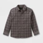 Toddler Boys' Corduroy Check Long Sleeve Button-down Shirt - Art Class Gray/black