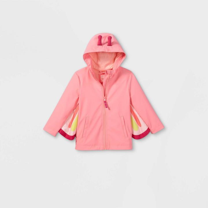 Toddler Girls' Butterfly Print Rain Jacket - Cat & Jack Pink
