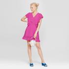 Women's Short Angel Sleeve Dress - A New Day Pink