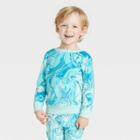 Toddler Boys' Long Sleeve Plush Micro-fleece Crewneck Pullover - Cat & Jack Blue