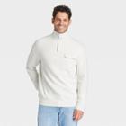 Men's Standard Fit 1/4 Snap High Neck Sweatshirt - Goodfellow & Co Beige