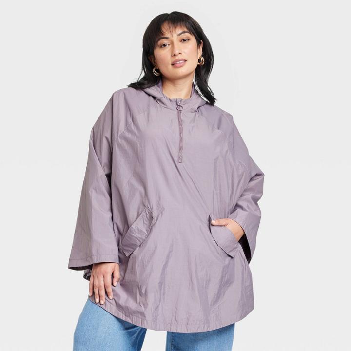 Women's Plus Size Adaptive Cape Jacket - A New Day Purple