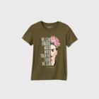 Women's Frida Kahlo We Can Endure Short Sleeve Graphic T-shirt - Olive Green Xs, Green/green