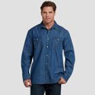 Dickies Men's Long Sleeve Button-down Shirts - Denim Blue