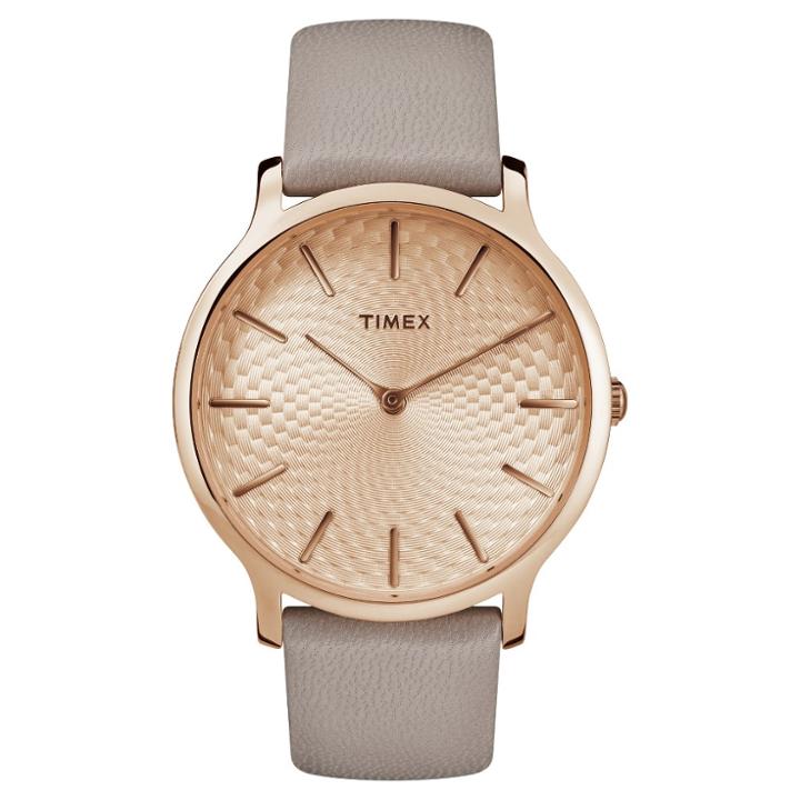 Women's Timex Metropolitan Watch With Leather Strap - Rose Gold/gray