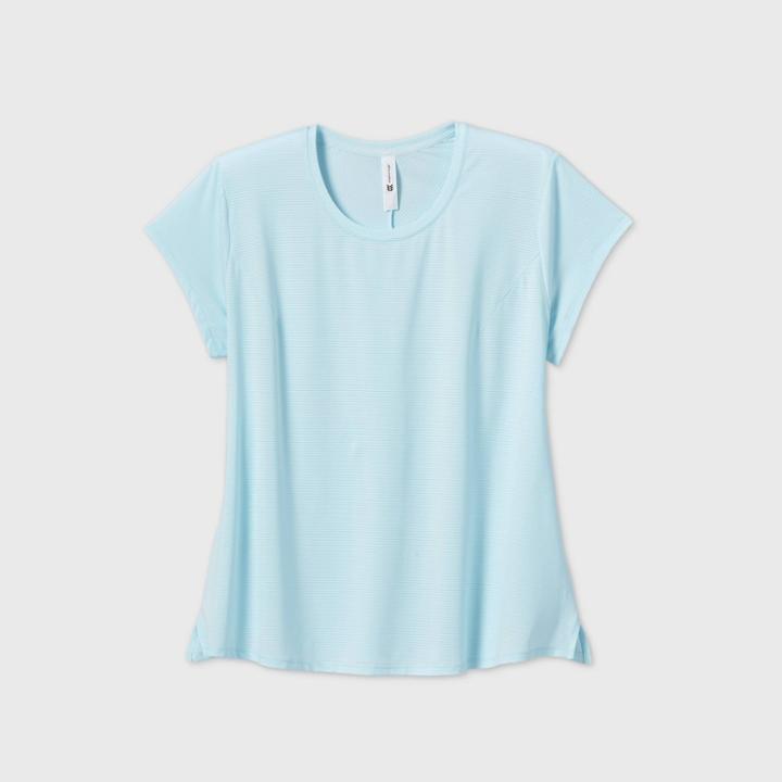 Women's Plus Size Shadow Striped Short Sleeve T-shirt - All In Motion Blue Ice