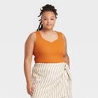 Women's Plus Size Sweetheart Slim Fit Tank Top - Ava & Viv Copper X